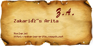 Zakariás Arita névjegykártya